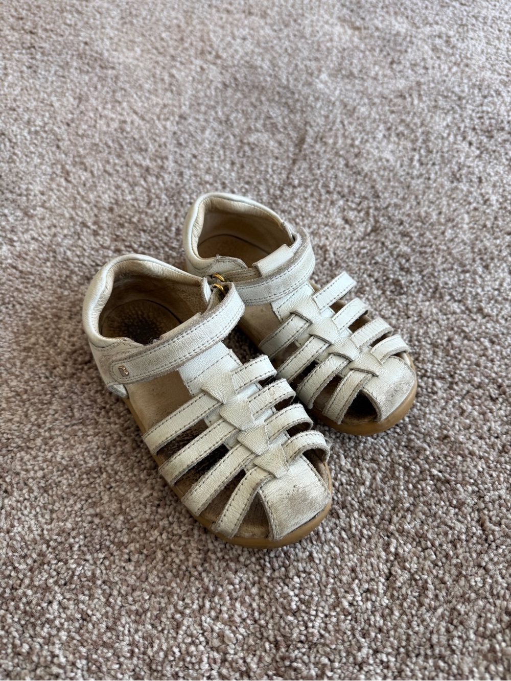 Bobux Toddler White Leather Sandals Size 25/8